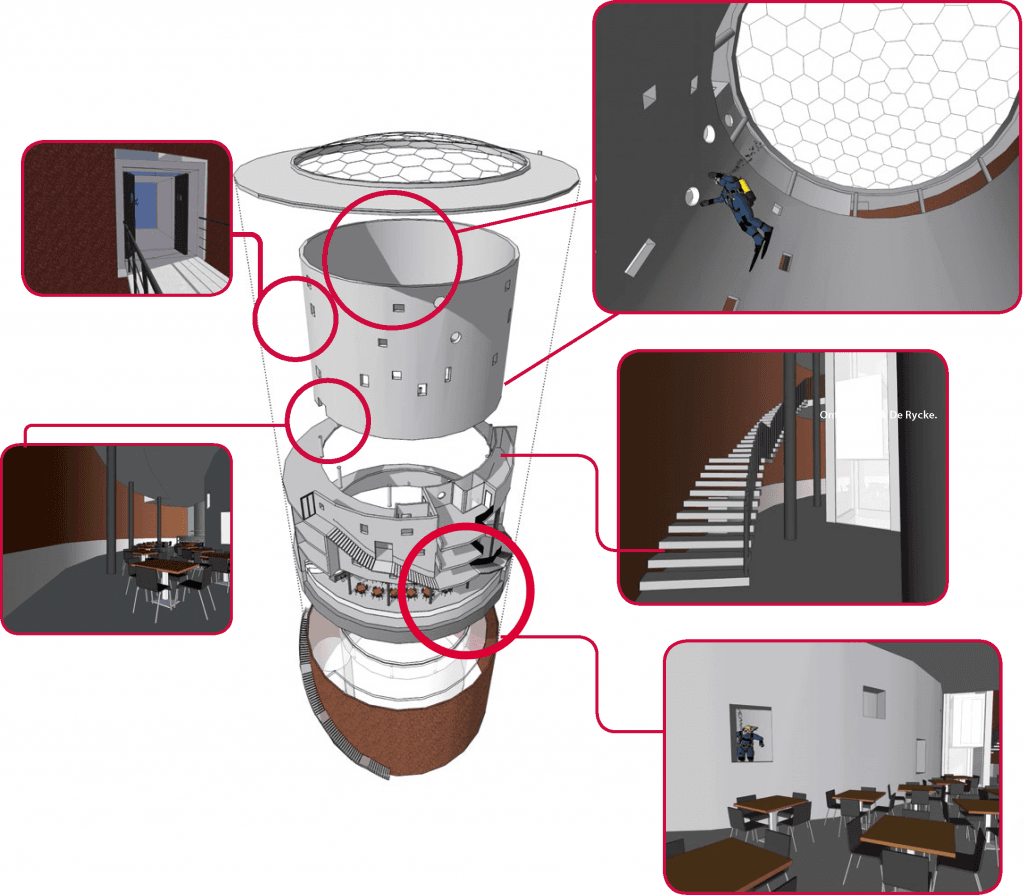 Het originele ontwerpschema van de architecten